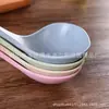 Cuchara de sopa de paja de trigo con mango largo cuchara grande cuchara para gachas cuchara al por mayor cuchara para gachas cuchara de vajilla de plástico cuchara de concha utensilios de cocina