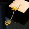 Accesorios Clásicos Estilo Xiuhe con Versátiles Colgantes Dorados para la Frente, Horquillas para el Cabello Estilo Chino Dulces y Juveniles de Hanfu con Dragón y Fénix