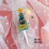 Fornecimento direto da fábrica de decoração de bolo de Natal vermelho líquido Anel de grama de Natal cartão de bolo acrílico suprimentos para festa de aniversário