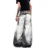 Jeans con Estampado Digital 3D Estilo Americano para Hombres y Mujeres Diseño de Alta Costura Pantalones de Pierna Curva Marca de Tendencia Pantalones de Pierna Ancha