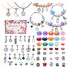 99 PCs desenhos animados sereia unicórnio Oceano série Crianças diy Bracelet menina handmade beaded terno caixa de presente