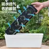Maceta rectangular para cultivar verduras, jardinera de balcón, maceta transparente para plantar verduras para el hogar, maceta de autorriego para perezosos, venta al por mayor
