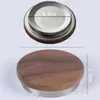 Tapa Antiderrames para Taza de Nogal Negro Norteamericano Borde de Acero Inoxidable 304 Adecuada para Taza de Café Taza de Té de 85 mm de Diámetro