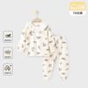 Conjunto de Roupa de Casa para Meninas Verão Novo Bebê Menina Estilo Elegante Gola de Renda Floral Manga Longa Pijama Conjunto de Duas Peças