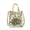 Bolsa de Balde de Lantejoulas de Mão para Mulheres, Bolsa de Ombro de Moda Retro de Alta Qualidade, Bolsa Transversal Elegante Casual para o Dia a Dia para Mulheres