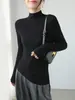 Tejido de Punto de Lana Sin Costuras con Patrón de Ondas de Agua de Hilo del Yangtsé de Gama Alta para Mujer, Ropa Interior de Punto de Manga Larga para Otoño e Invierno