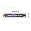 Set de Pancartas de Pareja de Año Nuevo 2027 Negro y Dorado Decoración de Fiesta Tela Colgante Poliéster Estampado Pancarta Temática del Día de Año Nuevo