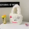 Bolsa de pelúcia fofa feia fofa para mulheres outono e inverno bolsa de ombro peluda de grande capacidade sacola peluda Nova