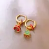 Brincos vintage de folha de bordo pintada oca de personalidade de estilo nacional, novos brincos chineses para mulheres, brincos de zircônia multiuso