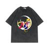 Camiseta Sailor Moon de gran tamaño, estilo anime americano, estilo retro, de algodón lavado y desgastado, de manga corta, ancha, talla grande