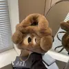 Bolso Bandolera de Peluche de Perro de Ojos Grandes con Cadena Imitación de Piel de Conejo Rex Bolso Tote Infantil para Todas las Estaciones Bolso de Mano de Dibujos Animados Moderno y Versátil