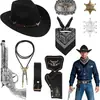 Adereços de Fantasia de Samurai Prata Dourado Arma de Cowboy Armas Infantis Brinquedos Armas de Cowboy Ocidental Revólver Pistola Lenço