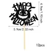 Decoración para Pastel de Fiesta de Cumpleaños Tema Calabaza Pequeña Halloween Inserto Enchufe Suministros de Decoración para Horneado
