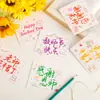 Cartão de Cumprimento Colorido para o Dia do Professor e Formatura, Fresco e Revigorante, Cartão Fofo, Cartão de Agradecimento Criativo para Professores, Cartão de Cumprimentos com Bênçãos Exquisitas
