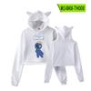 Sudadera con capucha periférica de Rainbow Friends, abrigo de otoño para mujer, suéter sexy con ombligo y orejas de gato