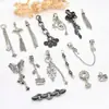 Acessórios Antigos de Prata DIY Acessórios para Pulseira de Cristal Pingente de Borboleta com Franja de Prata do Tibete Pingente de Joia Estilo Étnico