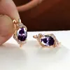 Brincos de Zircônia com Diamante Branco Micro-Incustados, Cor Dourado Champagne Oval, Brincos de Diamante Delicados Envoltos em Videira, Mais Vendidos Quentes do Aliexpress