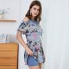 Traje de baño de dos piezas talla grande para mujer, de cintura alta, adelgazante, estilo falda que cubre el abdomen, traje de baño de pierna cuadrada para aguas termales, Piaorshu 2150