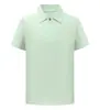 Camisa polo infantil de secagem rápida 7A extrato de planta antibacteriano menta absorvente de umidade gola waffle manga curta 180g