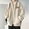 Sudadera con capucha para hombre, chaqueta casual de moda para primavera y otoño, chaqueta tipo béisbol con diseño estampado para estudiante, abrigo gris