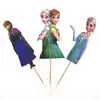 Decoración de pastel de dibujos animados Frozen Aisha Anna Princesa Sakura tarjeta de copo de nieve inserción fiesta de cumpleaños enchufe