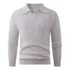 Nuevo suéter casual de otoño e invierno para hombre, elegante top de punto grueso con cuello y mangas largas, suéter base cálido