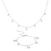 Atacado de fábrica para meninas temperamento simples titânio aço floret diamante pingente aço inoxidável conjunto de colar e pulseira