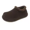 Sapatos Birkenstock Retrô Sapatos de Algodão Fofos Femininos 2026 Novo Inverno Slip-on Solado Grosso Pelúcia Adicionada Quentes Botas de Neve de Pelúcia