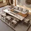 Estilo Zen Formato Grande Baldosa Cerámica Mesa para Preparar Té Mesa de Té y Juego de Sillas Moderno Minimalista Lujo Ligero Oficina Hogar Nuevo Estilo Chino Madera Maciza