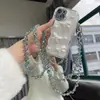 Lujo Ligero Diamante Brillante Mil Diamantes Cadena Universal para Teléfono Móvil Colgante de Cuello Corta Cuerda Antiperdida Funda de Teléfono Móvil Cadena DIY Linda Creativa Ins