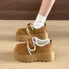 Zapatos Birkenstock Retro Dulces de Suela Gruesa con Tacón Blanco de Almohada para Aumentar la Altura, Nuevo Modelo de Primavera 2026, Versátiles y Adecuados para Faldas