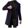 Abrigo largo de lana de otoño e invierno para hombre de comercio exterior transfronterizo, abrigo de lana de tendencia juvenil, gabardina de lana de un solo pecho para hombre