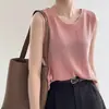 ¡Altamente Recomendado! Súper Cómodo~ Camiseta sin Mangas de Punto de Lino Tencel para Mujer, Camisola de Verano sin Mangas, Top de Seda Helada