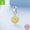 Yinziyun Original Prata Esterlina S925 Banhado a Ouro Pingente Acessórios de Joias Transfronteiriço Coração Abelha Pulseira DIY Contas