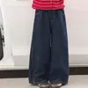 Pantalones para Niñas 2026 Otoño Nuevo Estilo Versátil Color Sólido Jeans para Niños Mayores, Pantalones de Pierna Ancha, Pantalones Rectos de Otoño para Niños