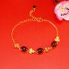 Pulseira de imitação de ouro 18K com gema moda joias para meninas simples ouro de areia viva fabricantes de joias atacado