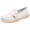 Sapatos femininos novos de primavera com sola macia de tendão de boi, sapatos de camada única, sapatos brancos de couro bovino, sapatos planos de camada única, sapatos para mulheres grávidas, fabricante direto