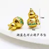 Colgante de Calavera de Calabaza con Loto Azul Quemado de Cloisonné de Cobre Puro Pulsera DIY Pulsera Ropa Cuerda Trenzada Accesorios Culturales y Creativos