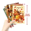 Promoção Imperdível Transfronteiriça de 50 Cartões de Decoração de Parede da Série de Ação de Graças Cor Maillard Cartões de Saudação de Peru de Celebração da Colheita