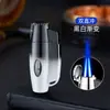 Encendedor de Doble Chorro de Venta Caliente Transfronterizo, Encendedor Metálico Creativo, A Prueba de Viento, Sensación de Alta Gama, Encendedor de Alta Potencia, Modelo Nuevo