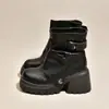 Botas Martin de Suela Gruesa y Tacón Grueso Botas de Caballero Mujer 2026 Otoño Nuevo Botas de Tacón Alto Apiladas Botas Vaqueras Retro