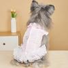 Nueva Falda de Encaje Coreano para Perro Mascota, Ropa para Perros con Correa, Falda Delgada de Princesa para Gato de Primavera y Verano