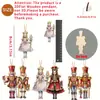 Conjunto de 14 Peças de Quebra-Nozes de Madeira de Nogueira, Decorações de Natal, Decorações de Soldado Marionete, Enfeites Pendentes para Árvore de Natal, Enfeites Pendentes Artesanais