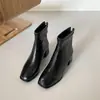 Botines forrados de borrego estilo Maillard para mujer, nueva colección otoño/invierno 2026, tacón grueso, marrones, punta cuadrada, de tacón alto, ajuste ceñido, botas de moda