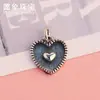 Moda Coreana Retro Colgante de Corazón de Melocotón de Plata Tailandesa Plata S925 Colgante de Corazón en Forma de Corazón Pulsera de Cuerda Trenzada con Cuentas DIY