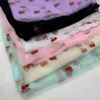 Tecido de Brocado Personalizado com Bordado de Cereja em Malha Americana para Roupas Femininas e Infantis, Tecido para Vestido de Princesa Bufante DIY