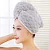 Gorro de ducha para mujer de forro polar coral grueso y absorbente de agua, de secado rápido, ideal para el hogar.