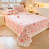 Juego de cama de tres piezas con encaje de terciopelo de leche grueso de clase A de alto peso, sábana y manta de tatami antideslizante.