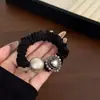 Lazo de Pelo de Lujo Ligero Coreano de Gama Alta con Perlas y Pedrería, Cuerda Gruesa de Alta Elasticidad para el Cabello, Diadema, Accesorio para el Cabello
