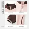 Blusa de Outono Nova Cor Color Block com Gola Alta Xiaofei para Meninas, Roupa Casual para Meninas Mais Velhas